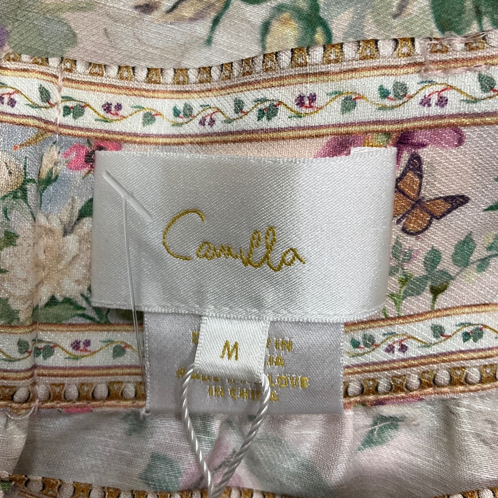 CAMILLA LIGHT PINK MULTI PALACIO PLAYGROUND PRINT MAXI SKIRT WITH DEEP HEM FRILL - Picture 4 of 5